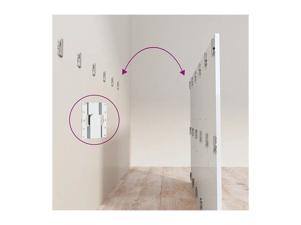 Hoofdbord glanzend wit 200x1,5x80 cm bewerkt hout