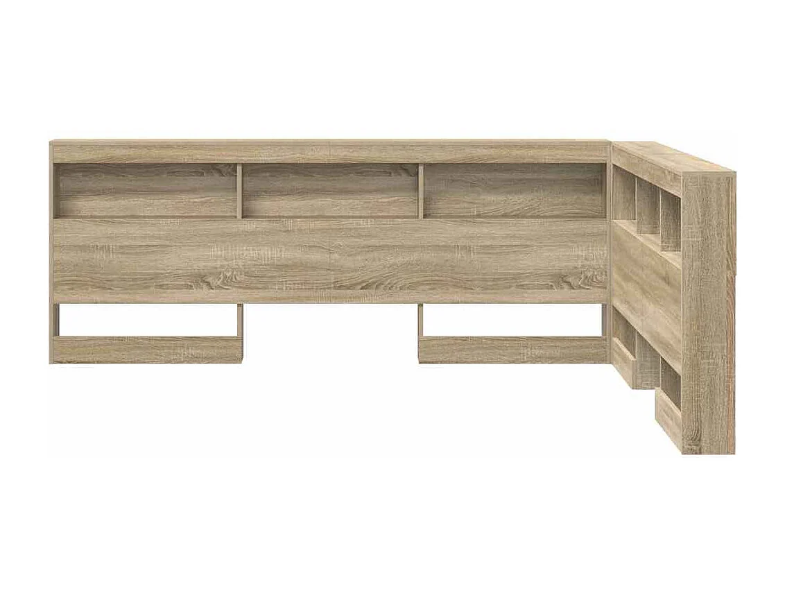 Kopfteil aus Sonoma-Eiche, 150 cm, Stauraum, Holzwerkstoff