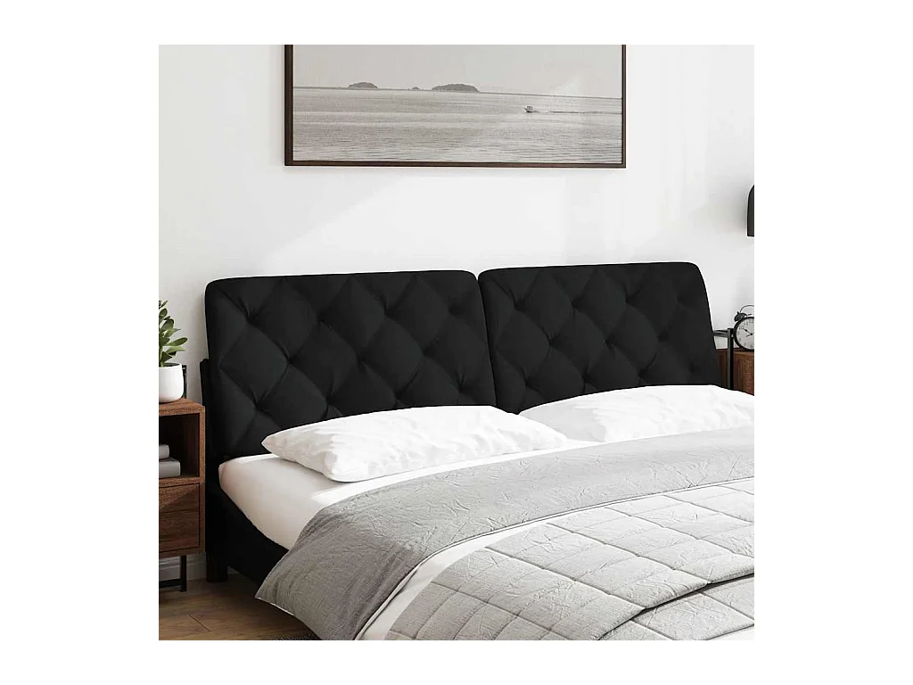 Schwarzes Kopfteilkissen 180 cm Stoff