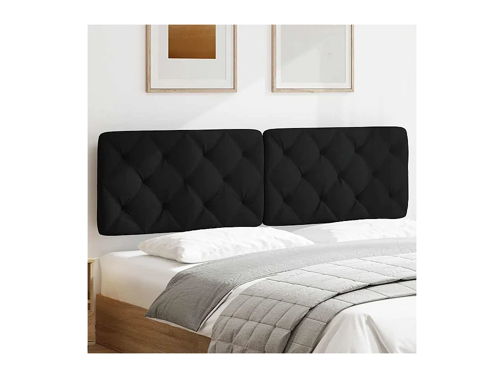 Schwarzes Kopfteilkissen 180 cm Stoff