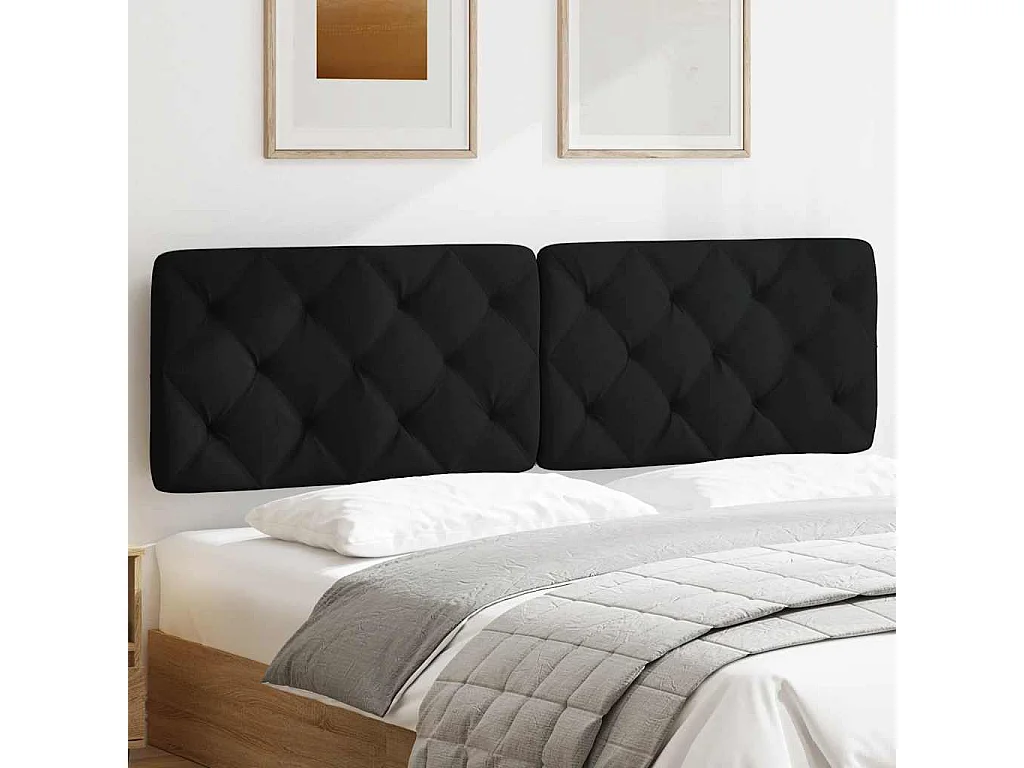 Schwarzes Kopfteilkissen 180 cm Stoff