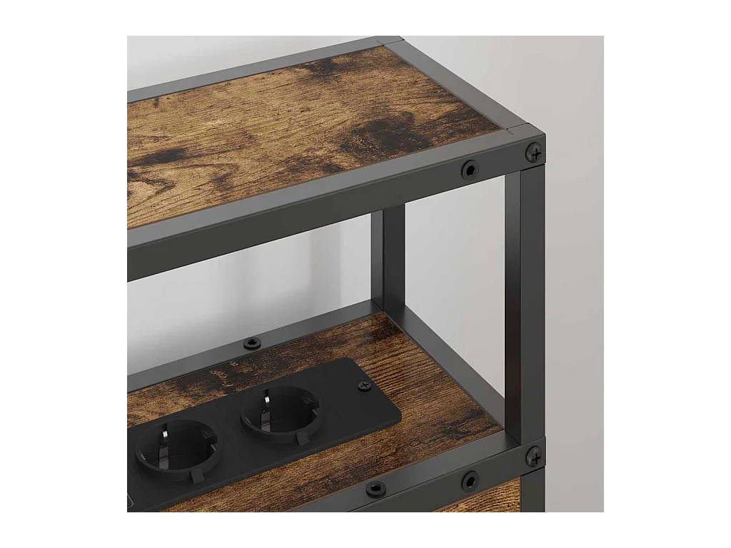 Cabecero de roble ahumado con almacenaje, 100 cm, madera de ingeniería