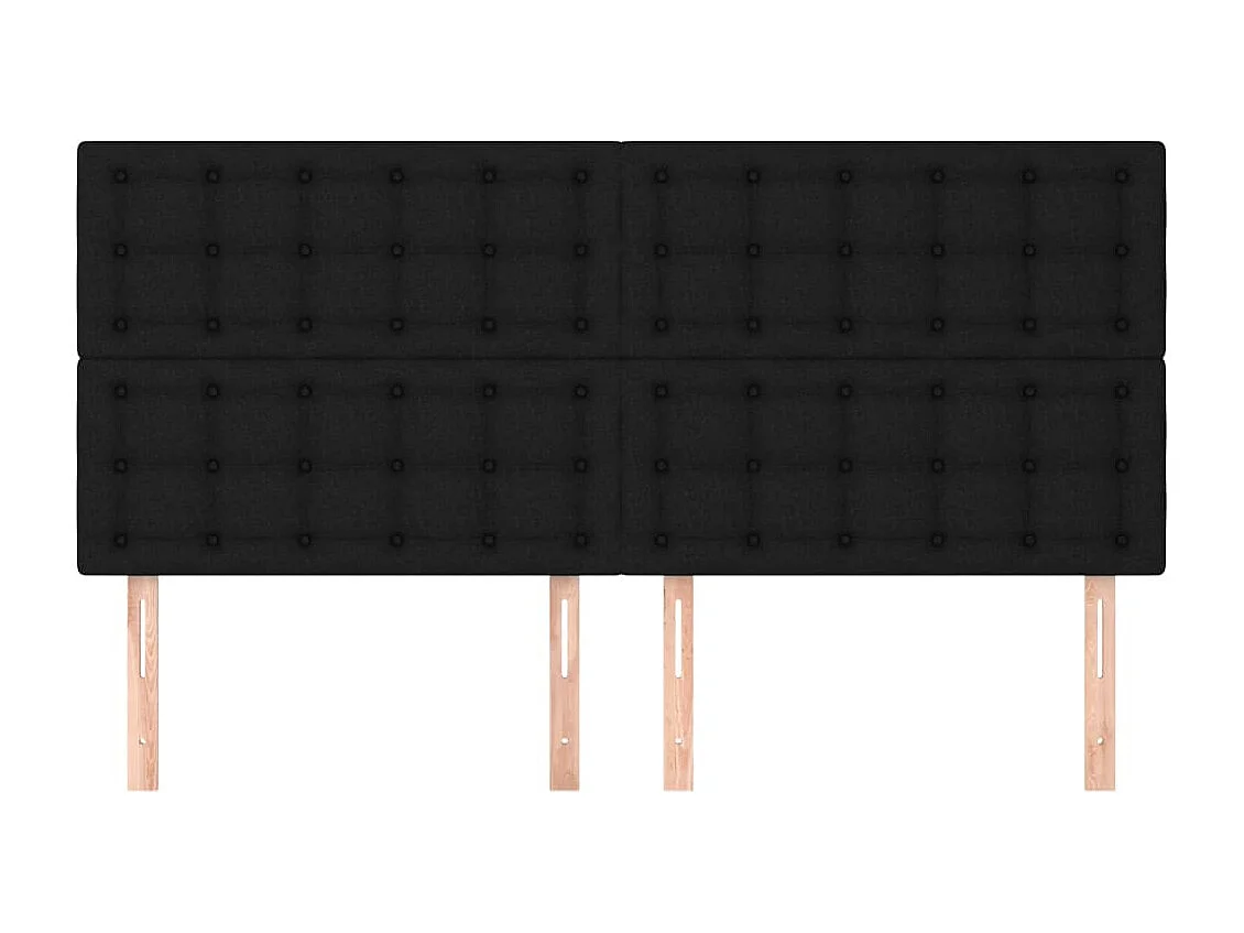 Têtes de lit 4 pcs Noir 80x5x78/88 cm Tissu
