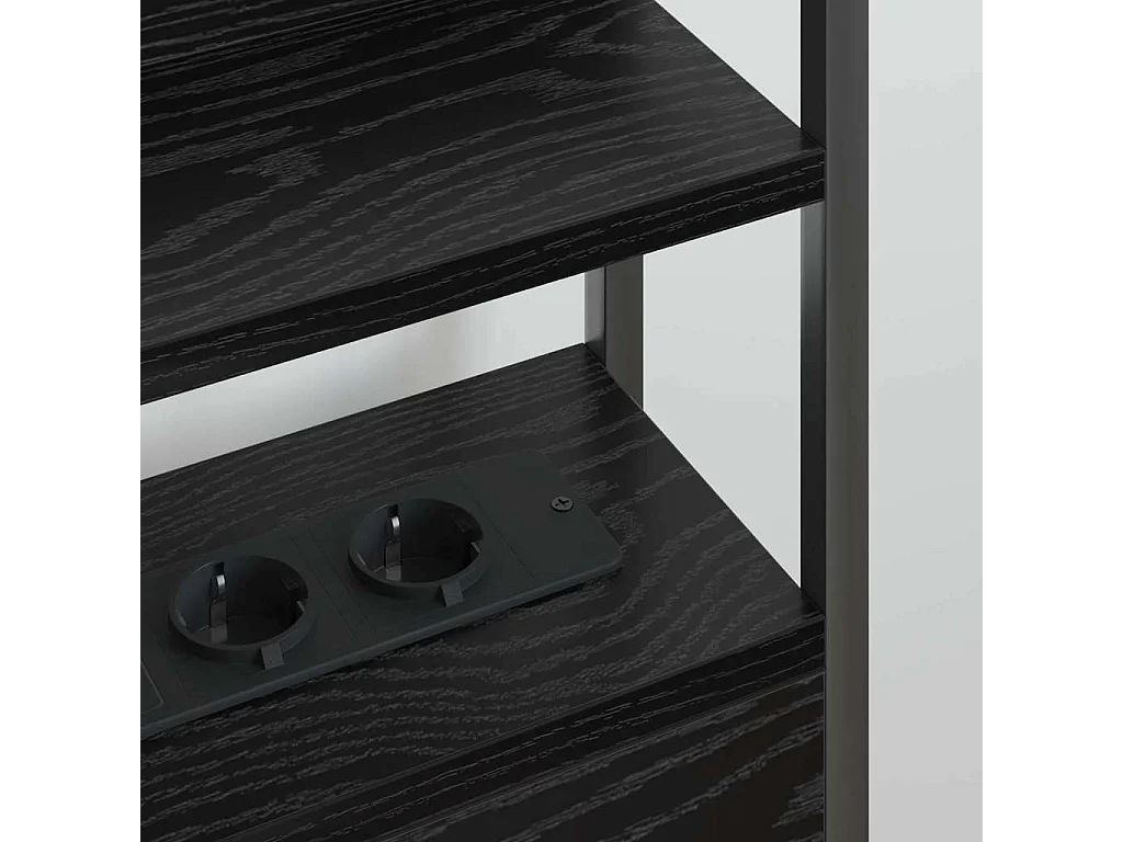 Testiera con ripiano Rovere nero 180 cm Legno composito