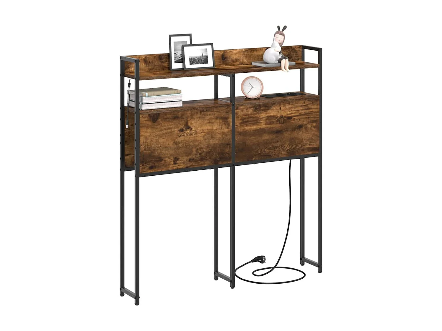 Tête de lit avec étagère Chêne fumé 90 cm Bois d'ingénierie