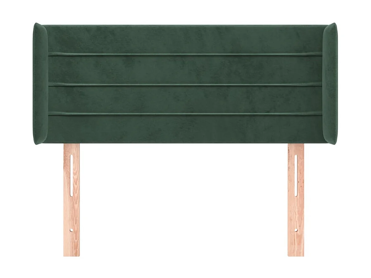 Tête de lit avec oreilles Vert foncé 83x16x78/88 cm Velours