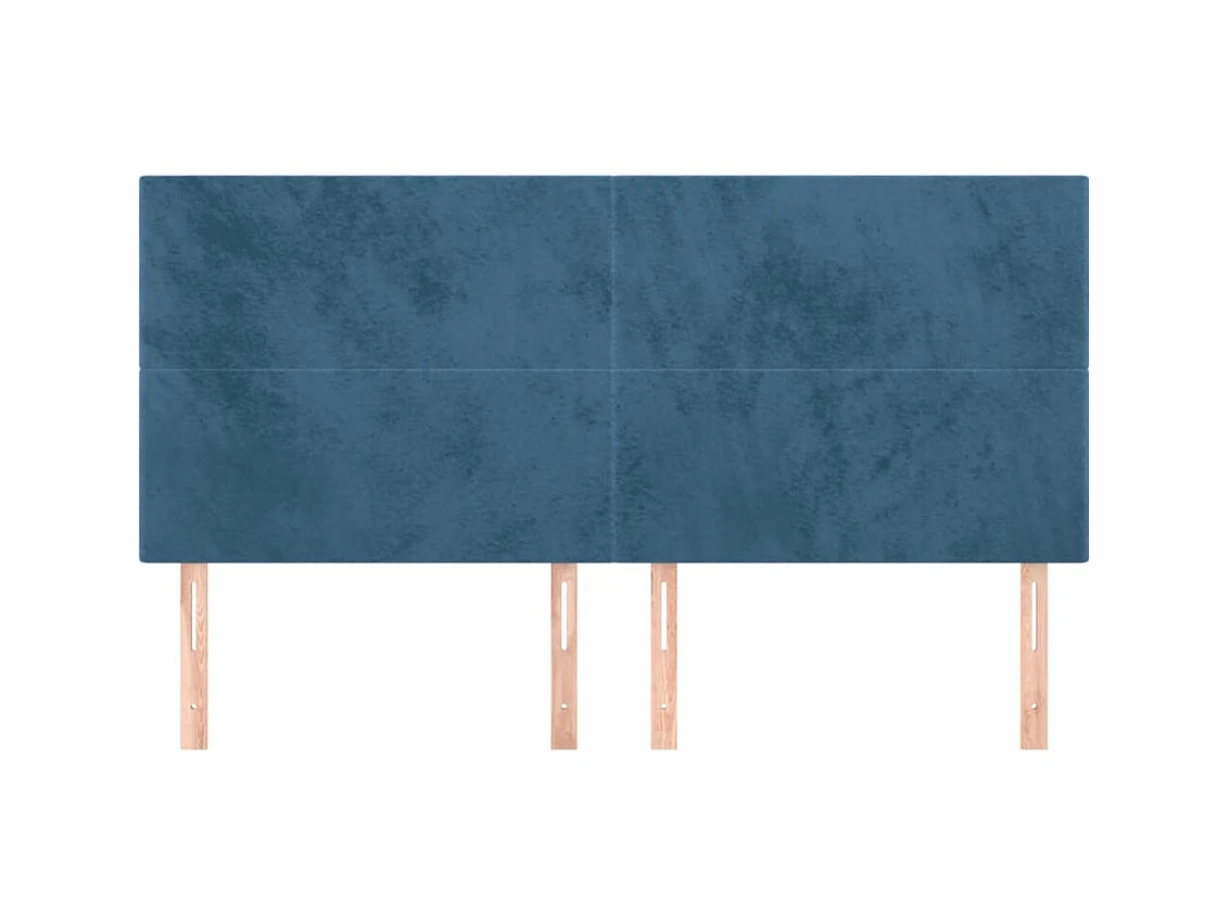 Têtes de lit 4 pcs Bleu foncé 90x5x78/88 cm Velours
