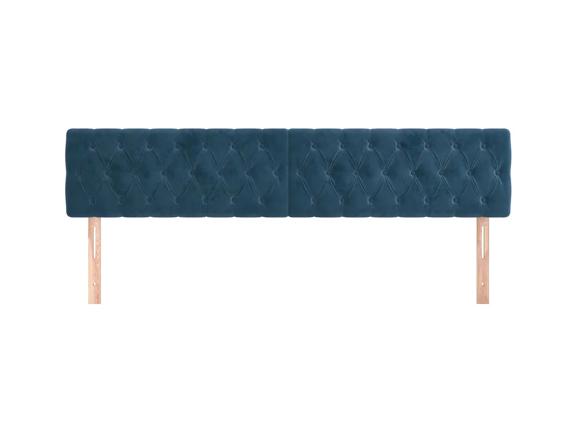 Hoofdborden 2 stuks Donkerblauw 90x7x78/88 cm Fluweel