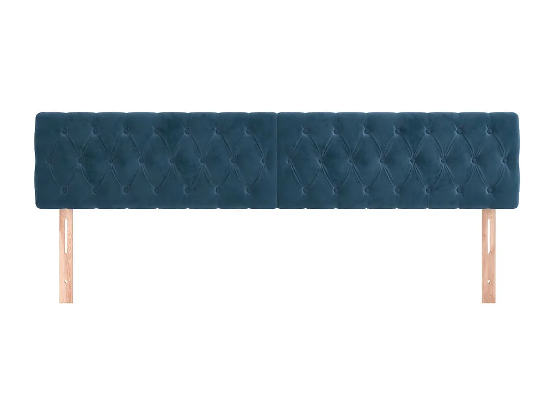 Têtes de lit 2 pcs Bleu foncé 90x7x78/88 cm Velours