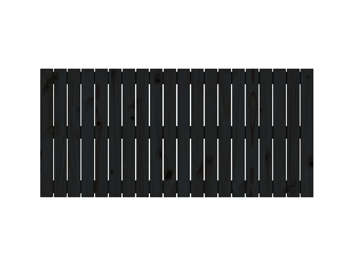 Zwart wandhoofdbord 127,5x3x60 cm Massief grenenhout