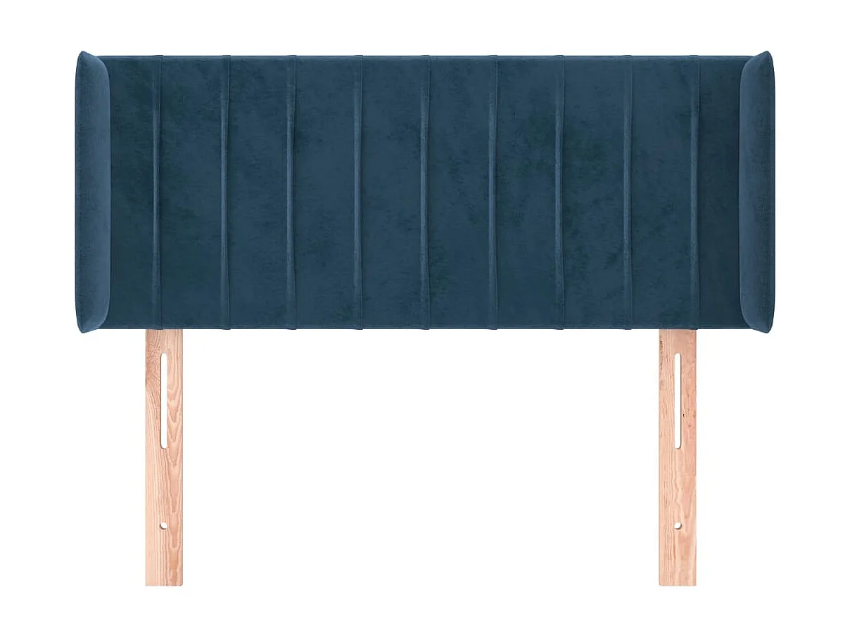 Hoofdbord met vleugels Donkerblauw 103x16x78/88 cm Fluweel