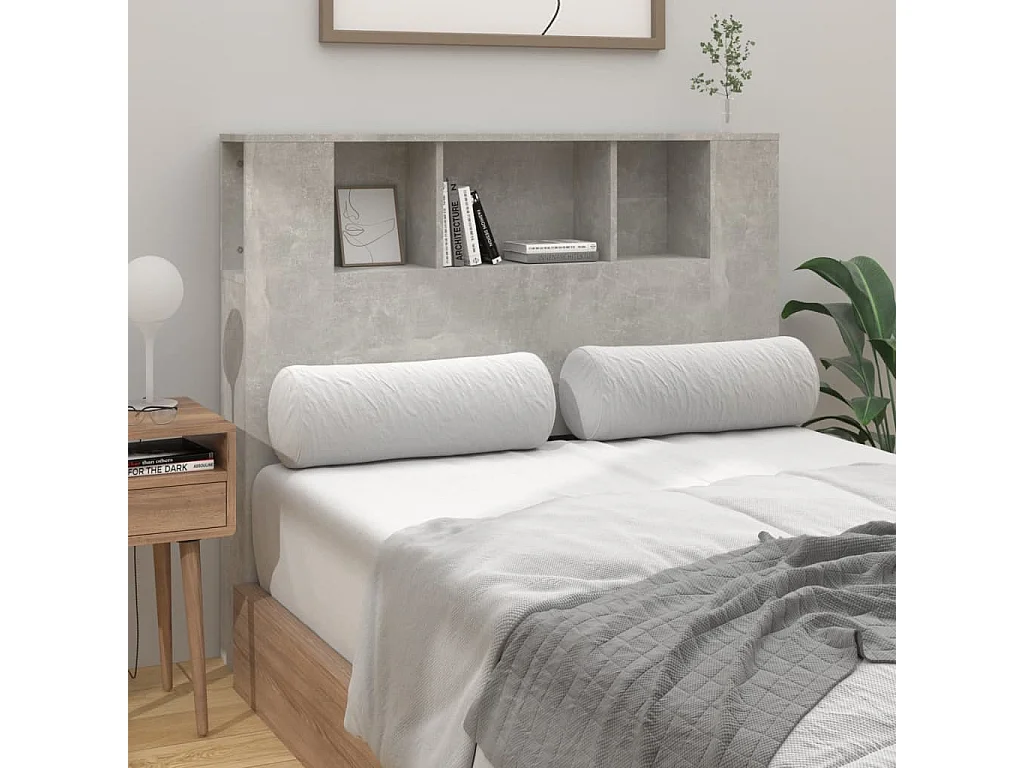 Betongrijs hoofdeinde kast 120x18,5x102,5 cm