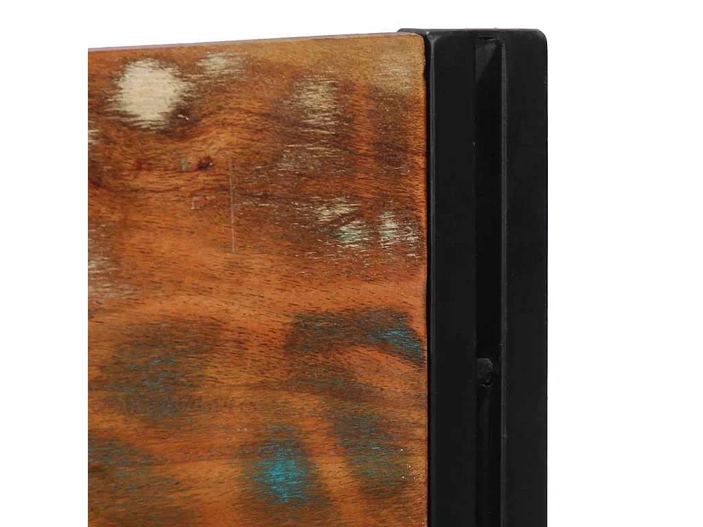 Hoofdbord van 100 cm in gerecycled massief hout en ijzer