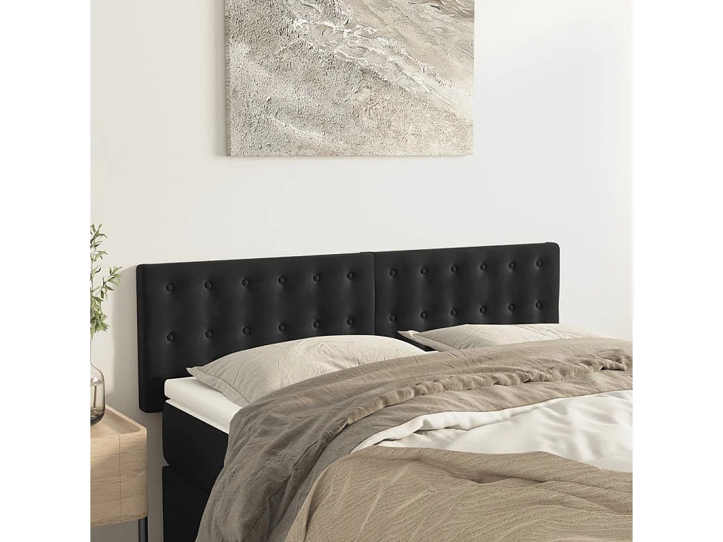 Têtes de lit 2 pcs Noir 72x5x78/88 cm Velours
