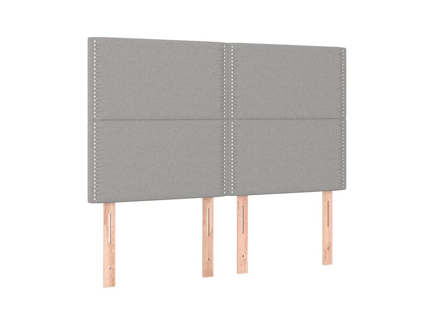 Kopfteile 4 Stk. Hellgrau 72x5x78/88 cm Stoff