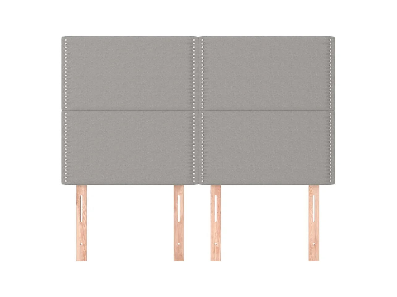 Kopfteile 4 Stk. Hellgrau 72x5x78/88 cm Stoff