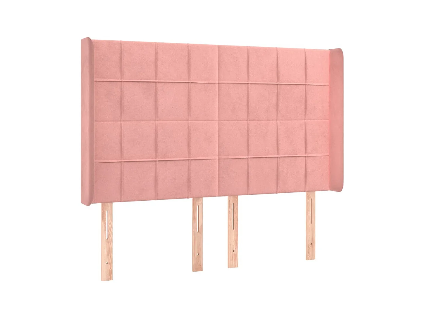 Tête de lit avec oreilles Rose 147x16x118/128 cm Velours