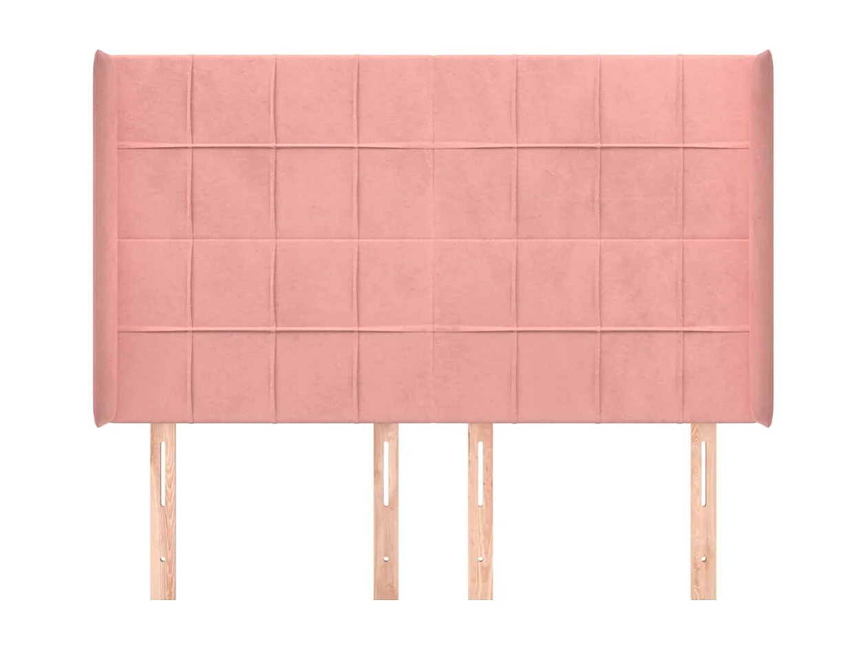 Testiera con ali Rose 147x16x118/128 cm Velluto