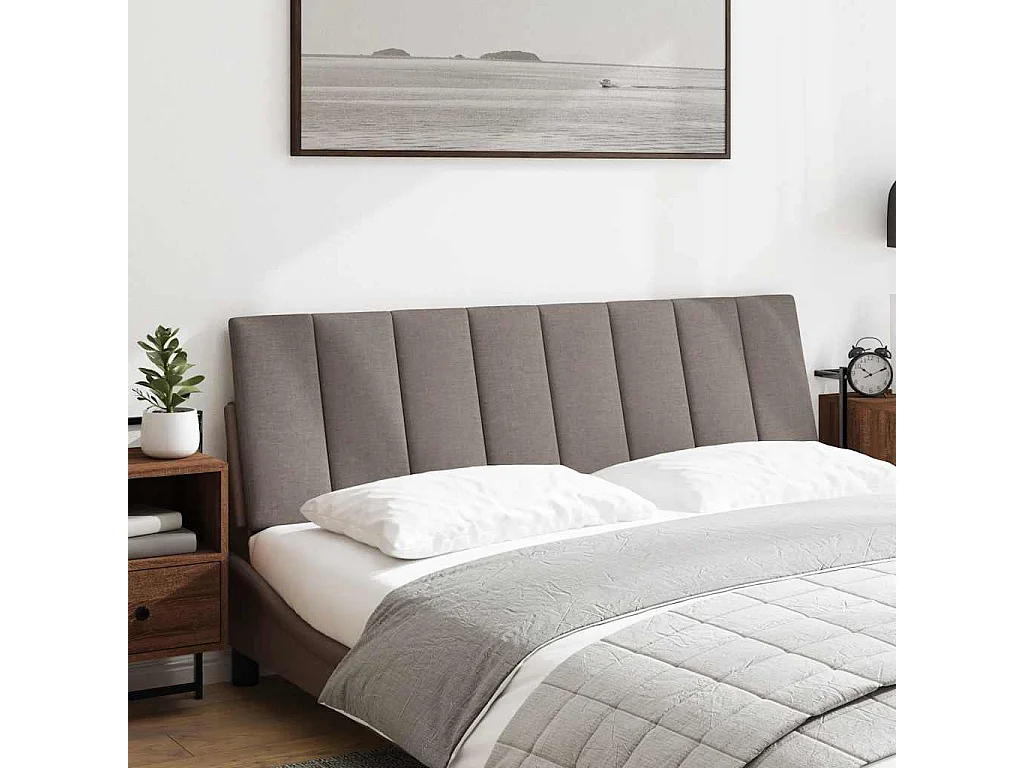 Coussin de tête de lit taupe 160 cm tissu