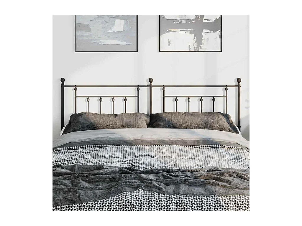 Tête de lit métal noir 193 cm