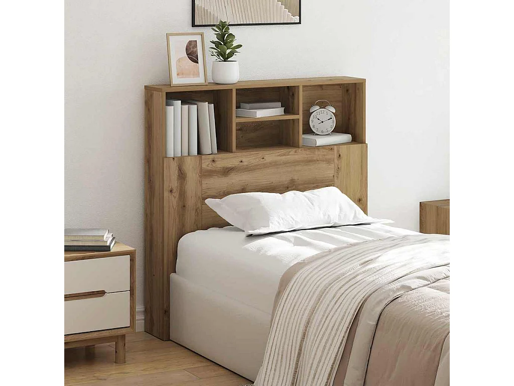 Cabinet de Tête de Lit chêne artisanal Bois Composite