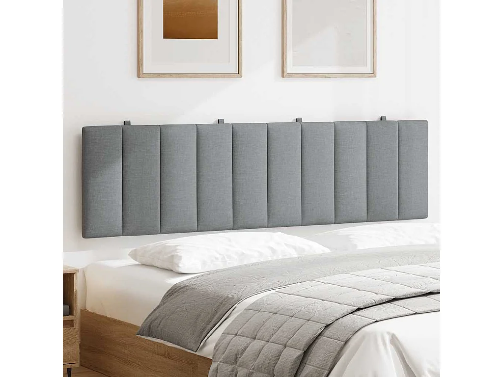 Coussin de tête de lit gris clair 180 cm tissu