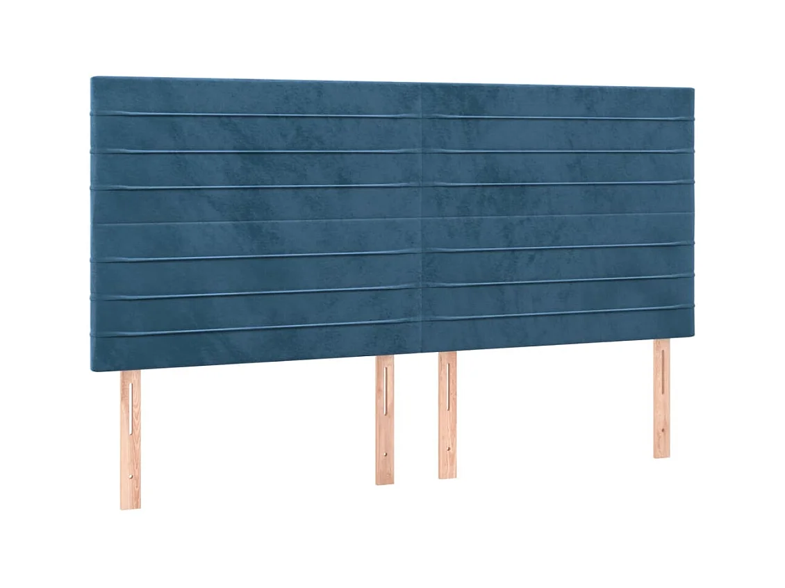 LED Hoofdbord Donkerblauw 160x5x118/128 cm Fluweel