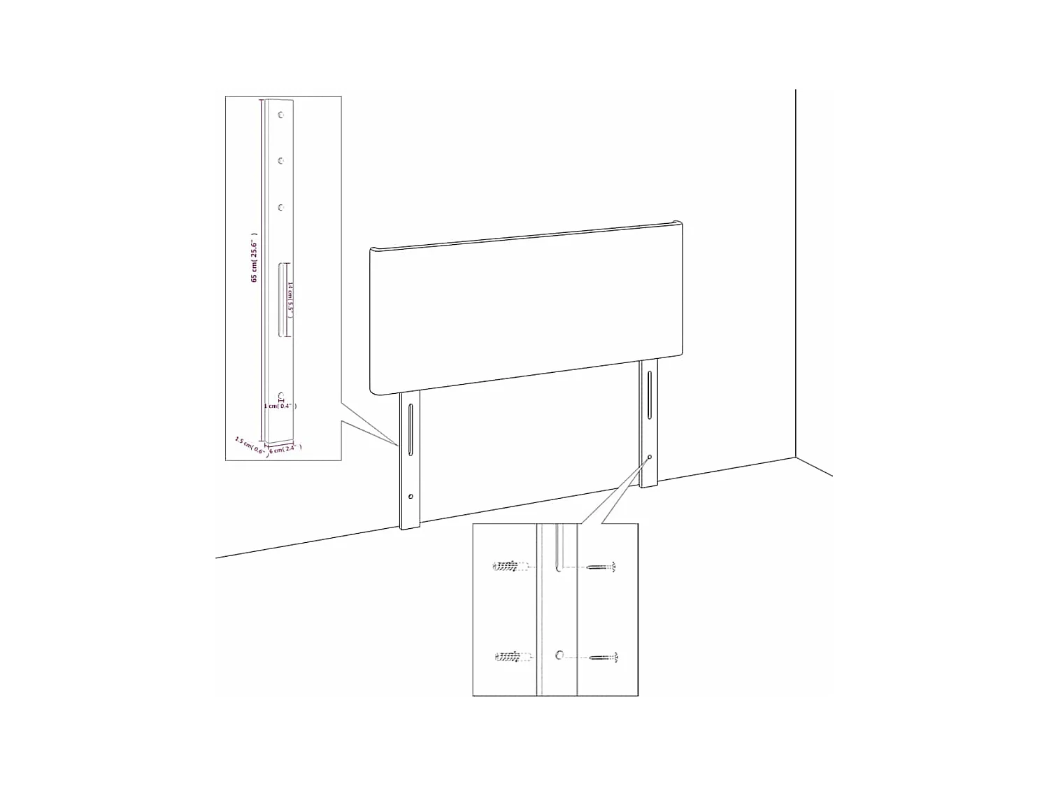 Têtes de lit 2 pcs Bleu 100x5x78/88 cm Tissu