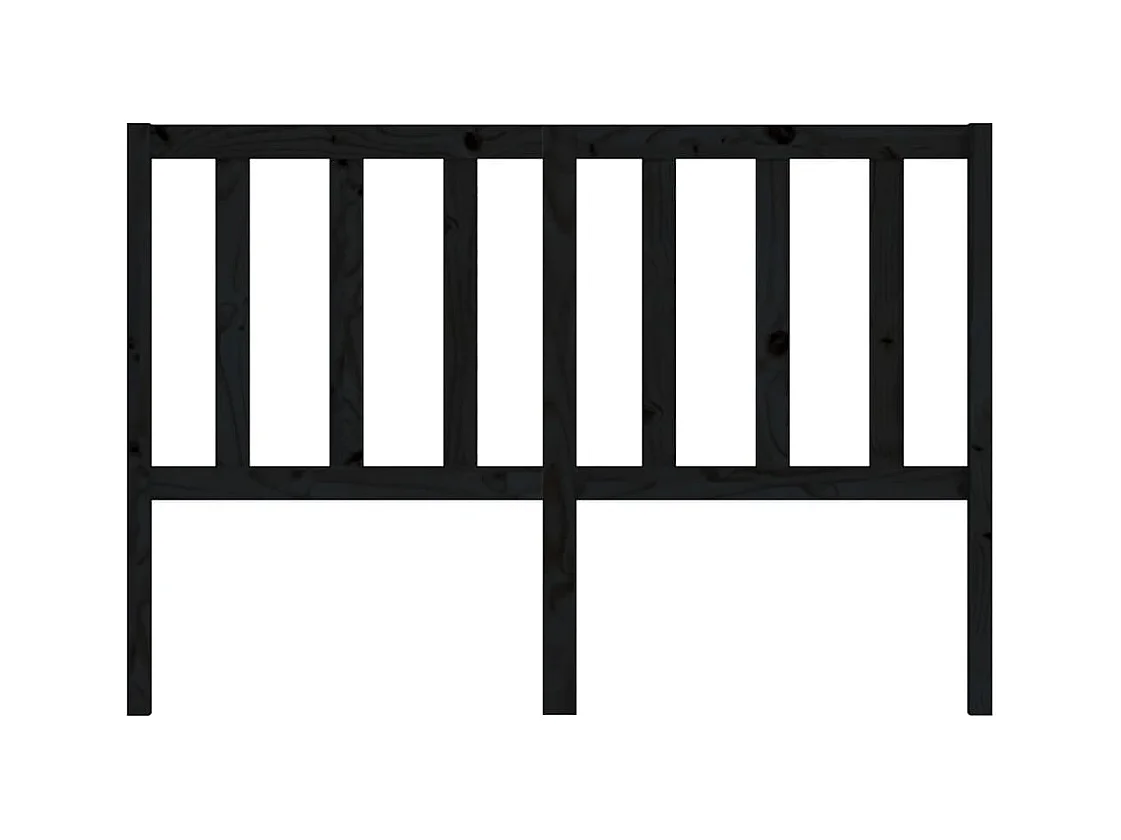 Tête de lit Noir 166x4x100 cm Bois massif de pin