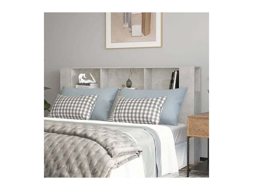 Betongrijs hoofdeindekast 180x18,5x104,5 cm