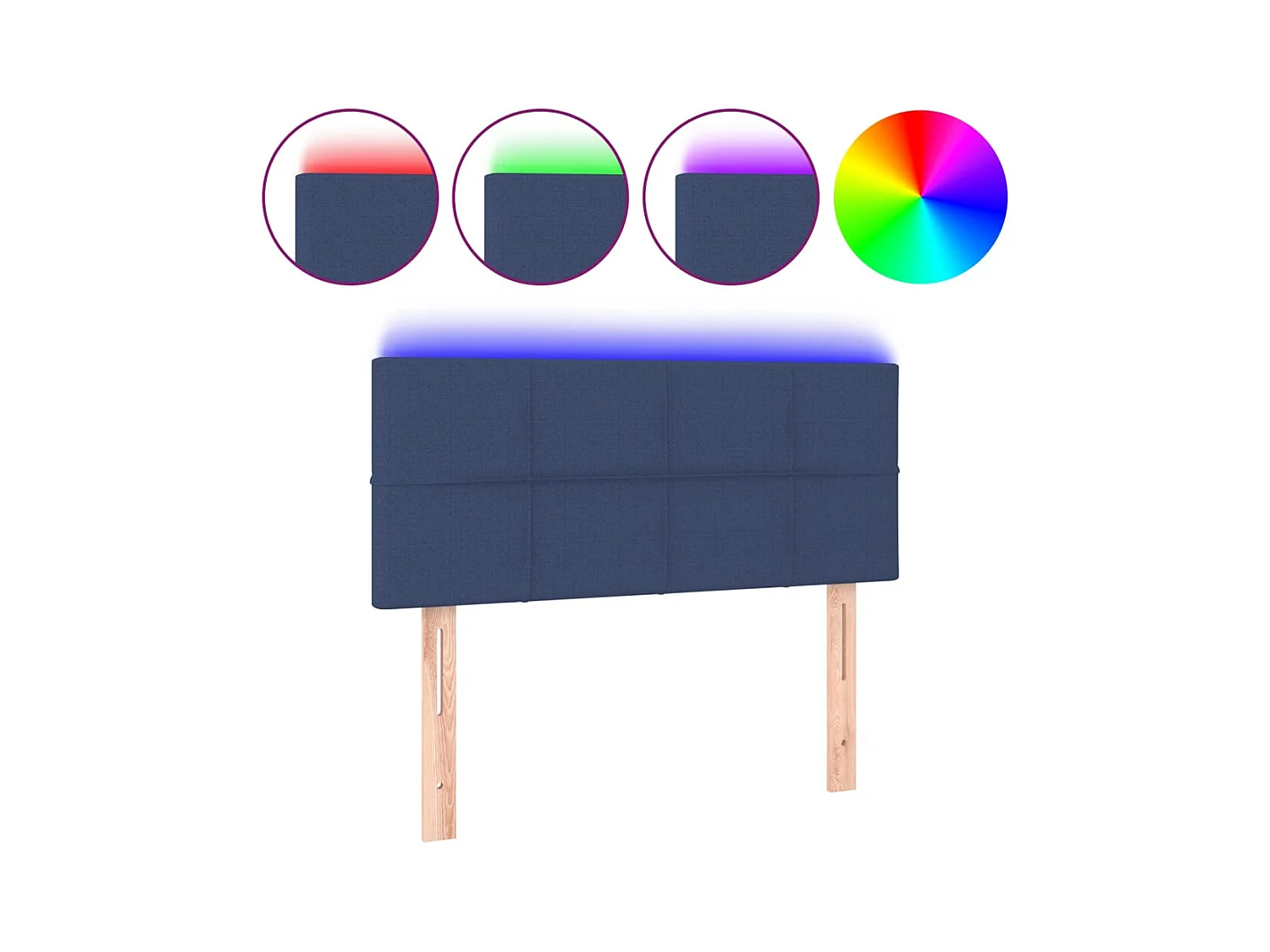 Blauw LED hoofdbord 90x5x78/88 cm Stof