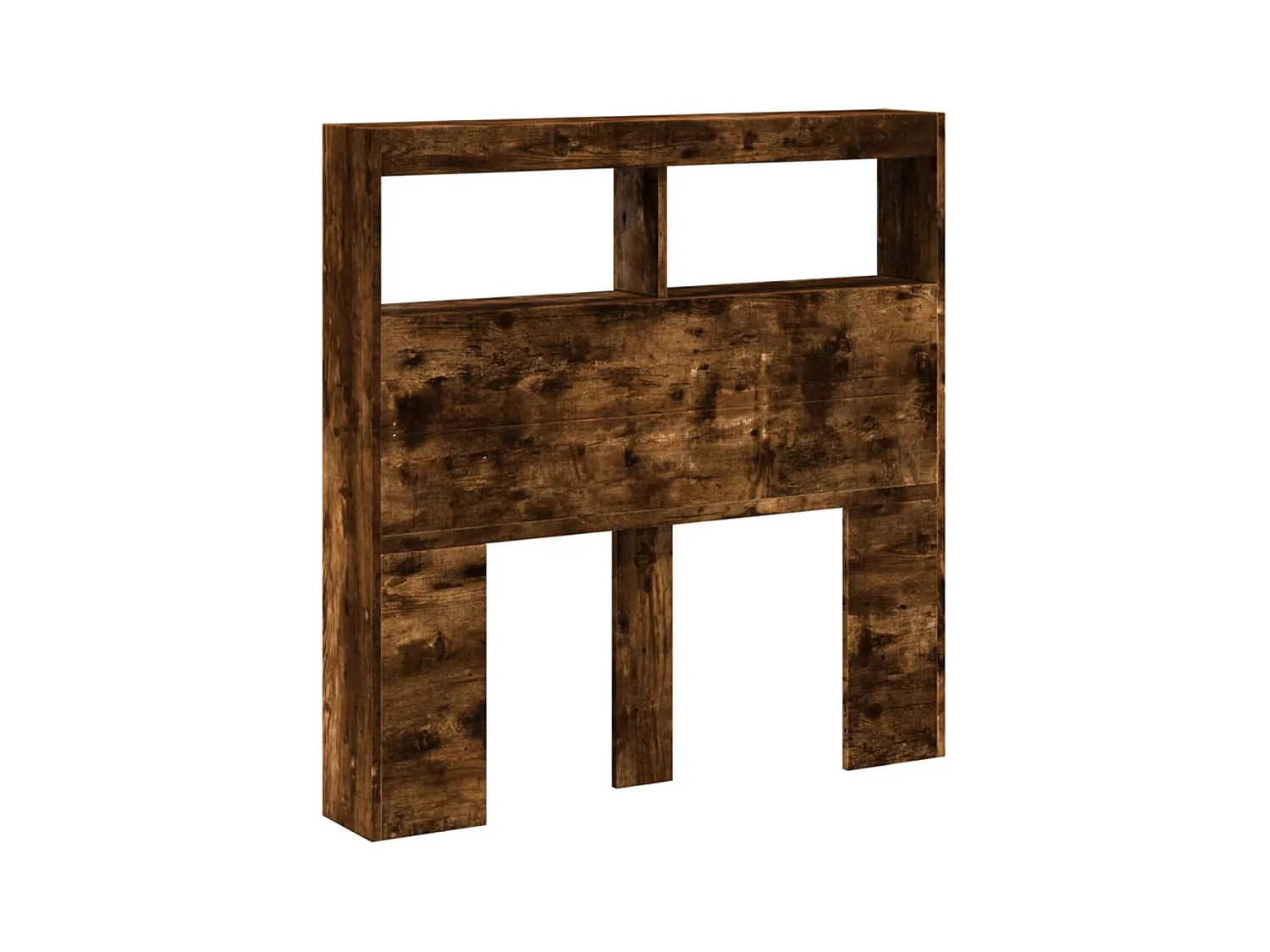 Hoofdbordkast met LED gerookt eiken 100x17x102 cm