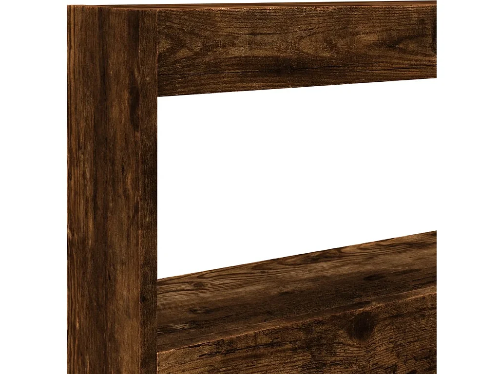 Hoofdbordkast met LED gerookt eiken 100x17x102 cm