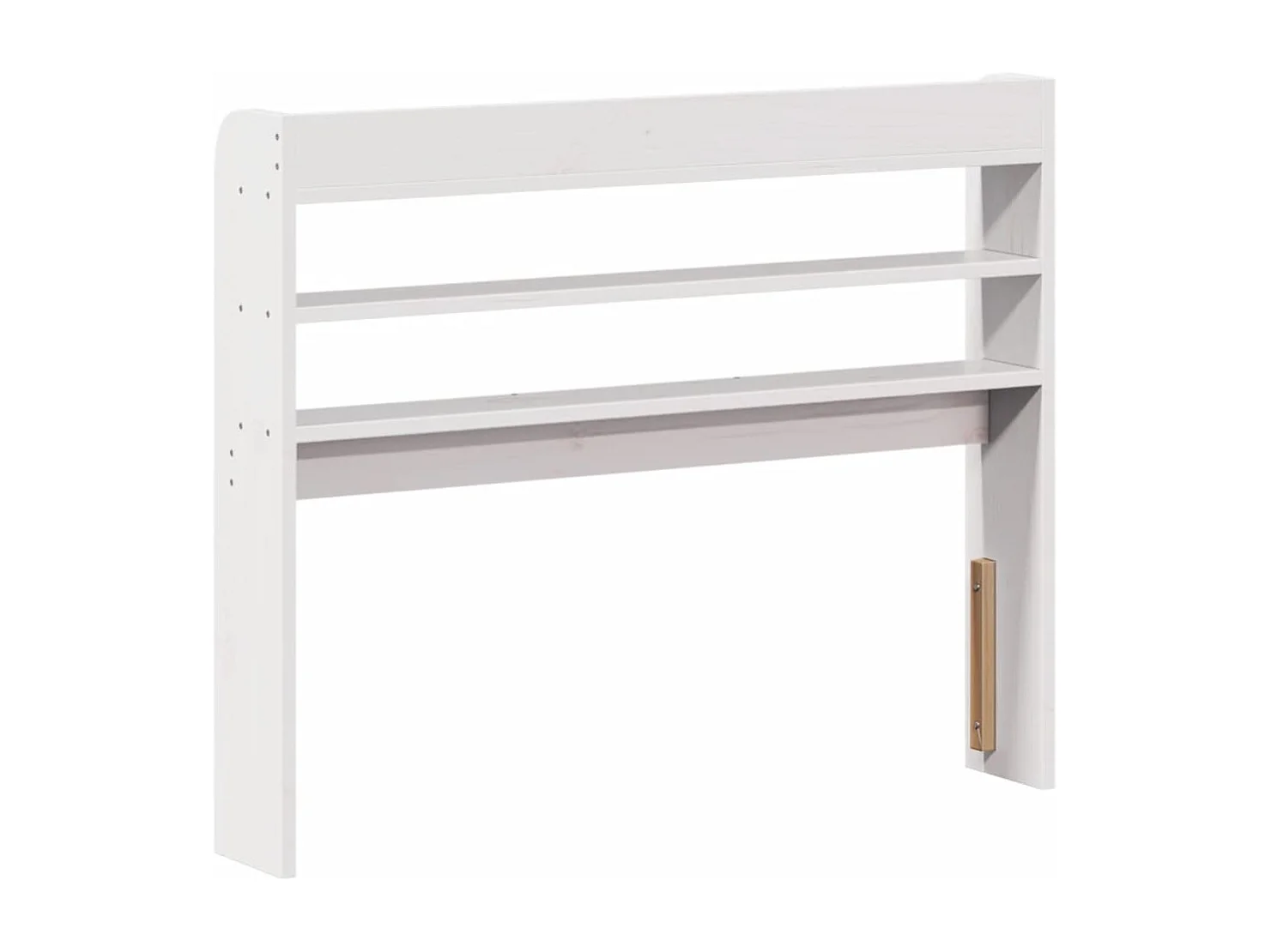 Testiera con ripiani bianco 100 cm in legno massello di pino