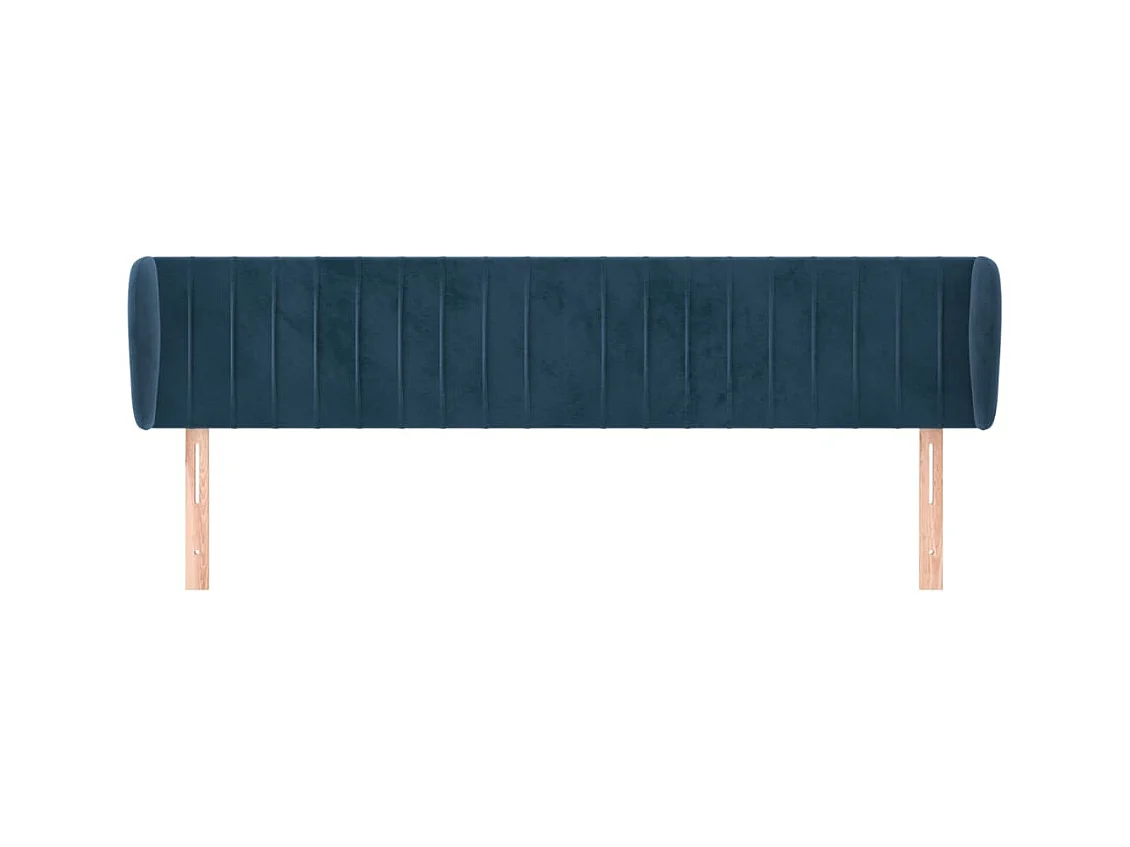 Tête de lit avec oreilles Bleu foncé 203x23x78/88 cm Velours