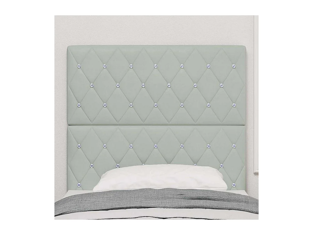 Tête de Lit LED Argyle Gris clair 100 cm Velours