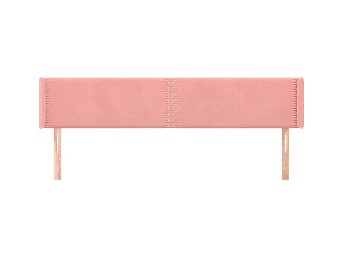 Tête de lit avec oreilles Rose 183x16x78/88 cm Velours