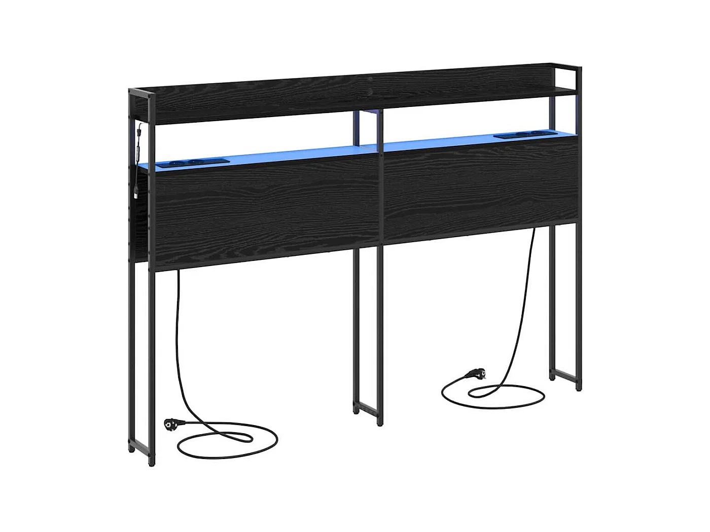 Tête de lit avec étagère Chêne noir 160 cm Bois d'ingénierie