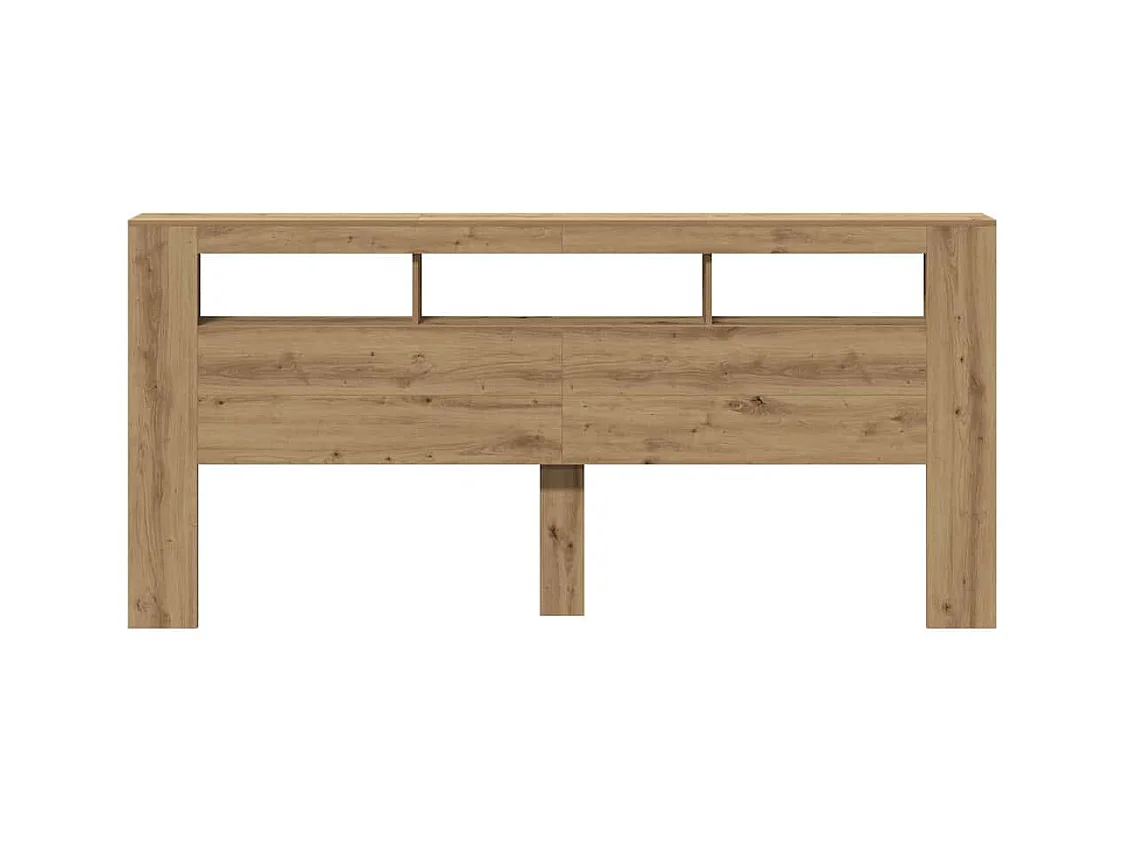 LED hoofdbord in handgemaakt eikenhout 220x18,5x103,5 cm