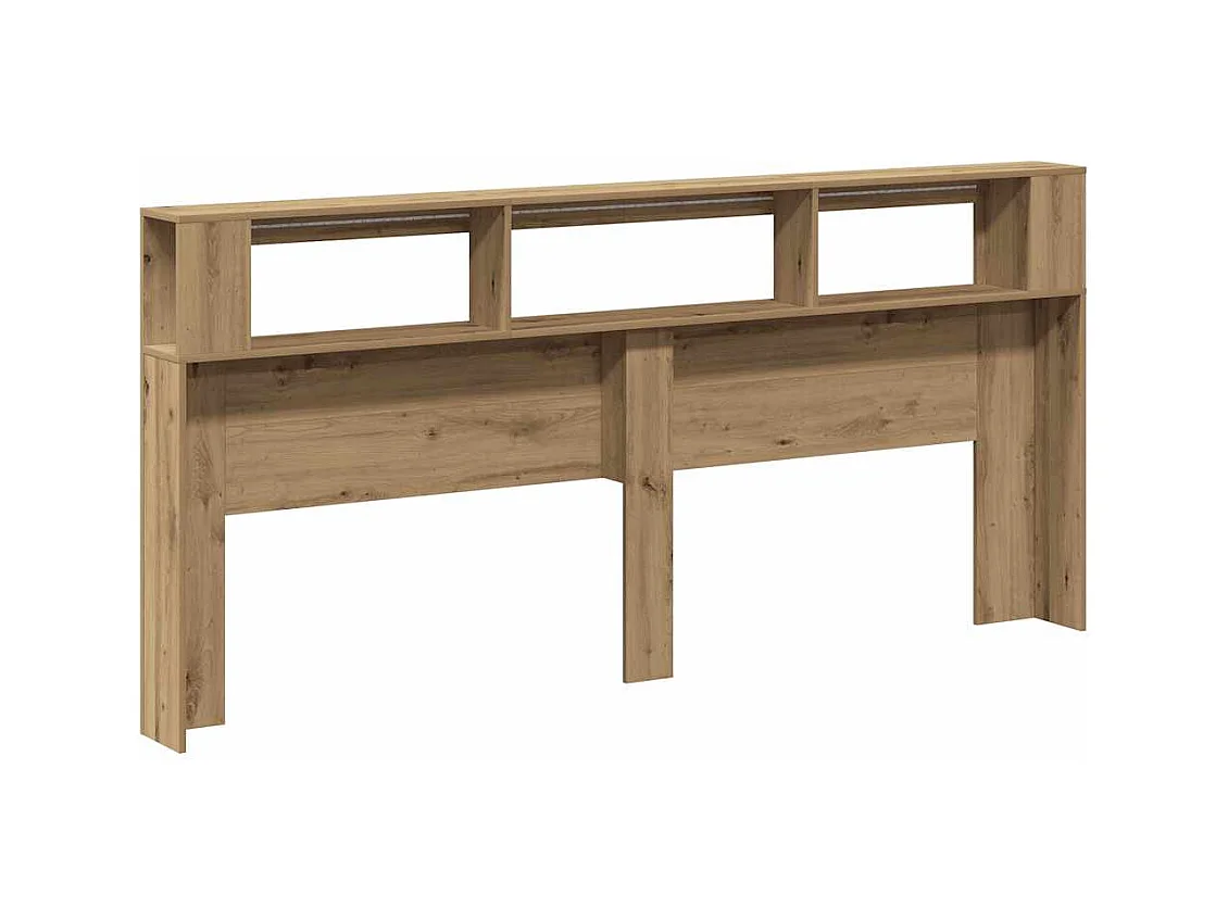 LED hoofdbord in handgemaakt eikenhout 220x18,5x103,5 cm