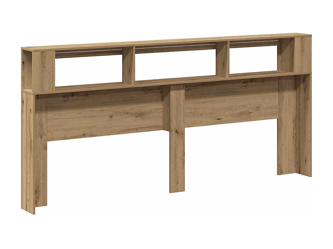 Testiera LED in rovere lavorato a mano 220x18,5x103,5 cm