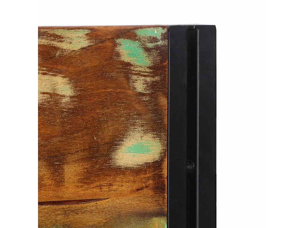 Hoofdbord van 160 cm in gerecycled massief hout en ijzer