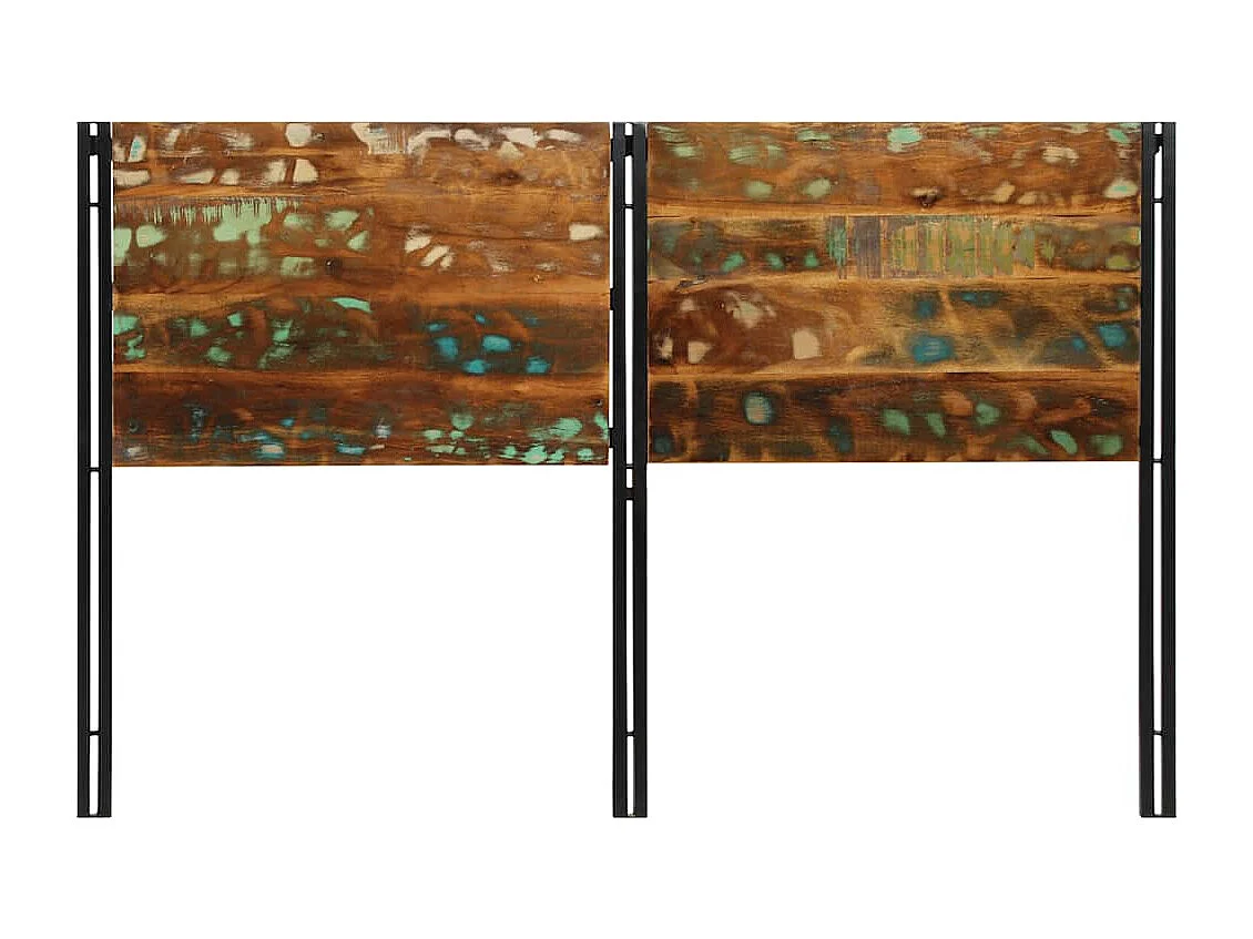 Tête de lit 160 cm bois massif récupéré et fer