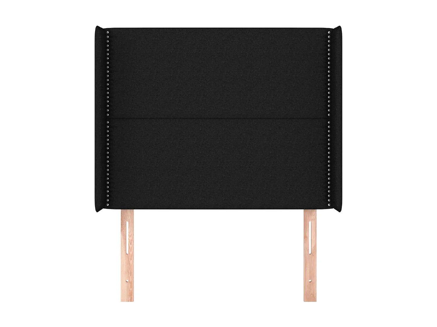 Testiera con ali Nero 83x16x118/128 cm Tessuto