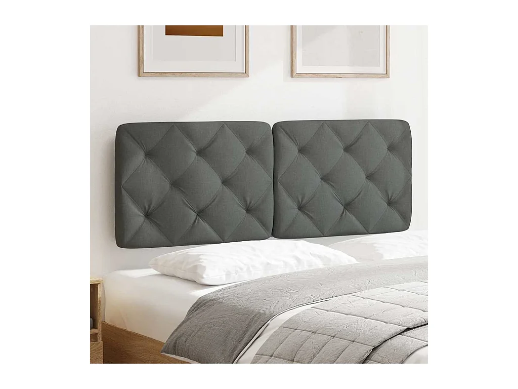 Donkergrijs hoofdbordkussen 140 cm stof