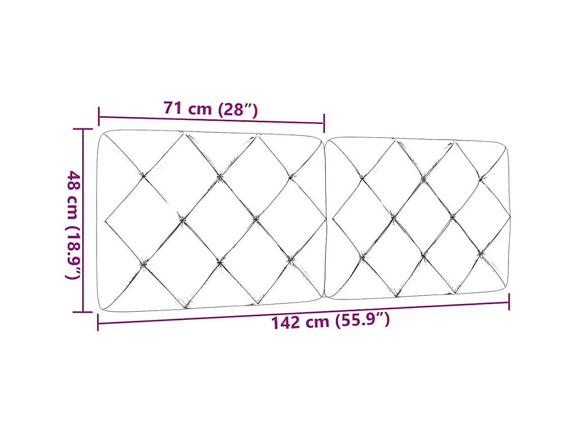 Donkergrijs hoofdbordkussen 140 cm stof