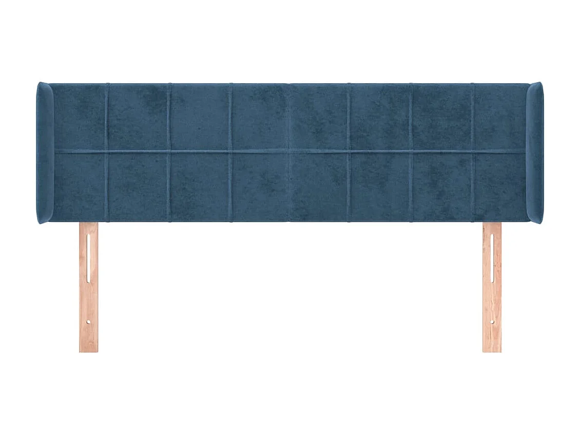 Testiera con ali Blu scuro 147x16x78/88 cm Velluto