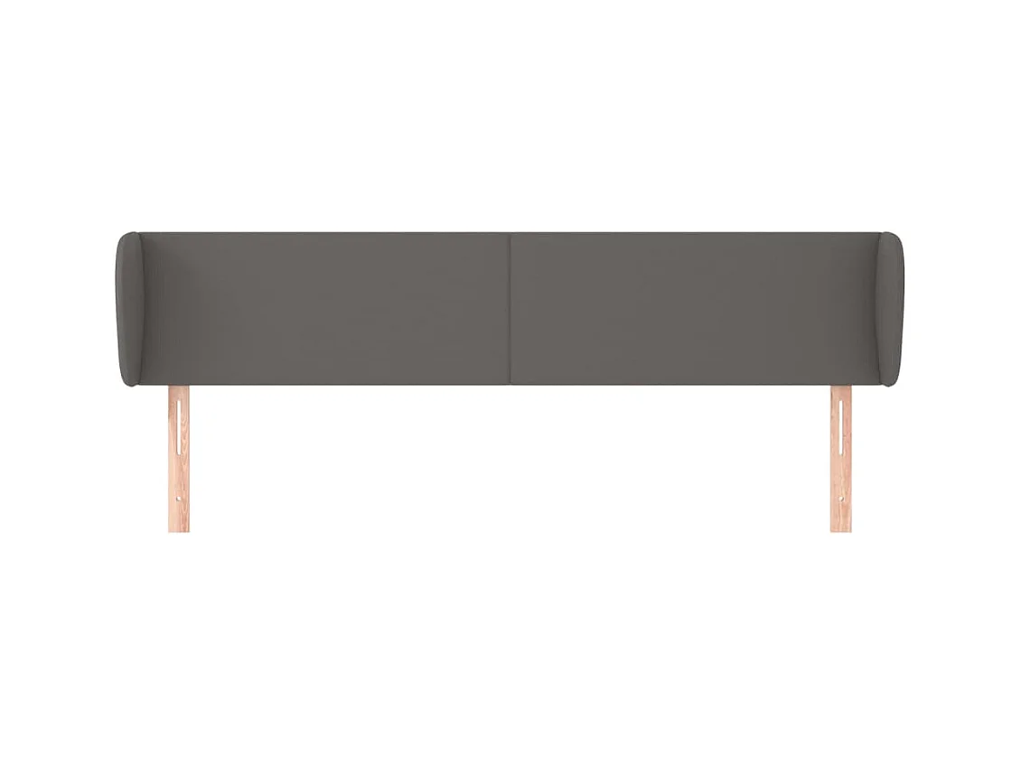 Kopfteil mit Flügeln Grau 203x23x78/88 cm Kunstleder