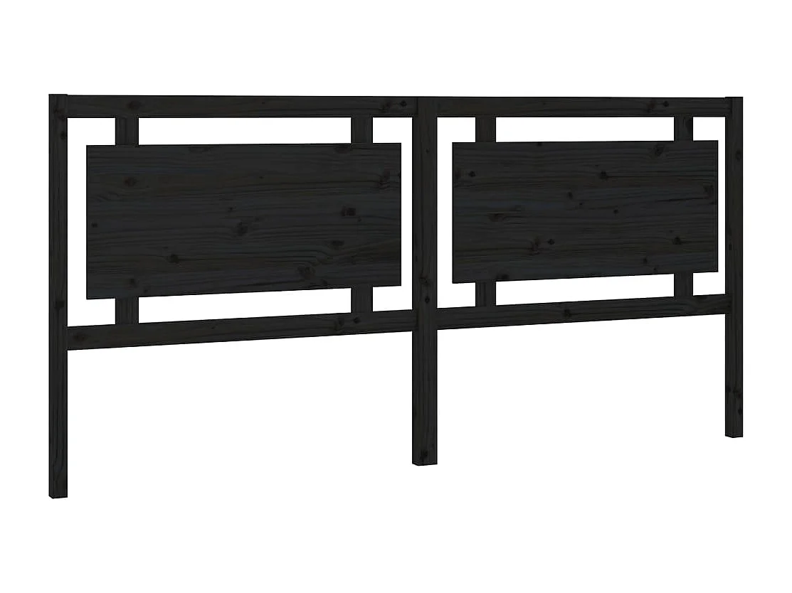 Schwarzes Kopfteil 205,5x4x100 cm Massivholz Kiefer