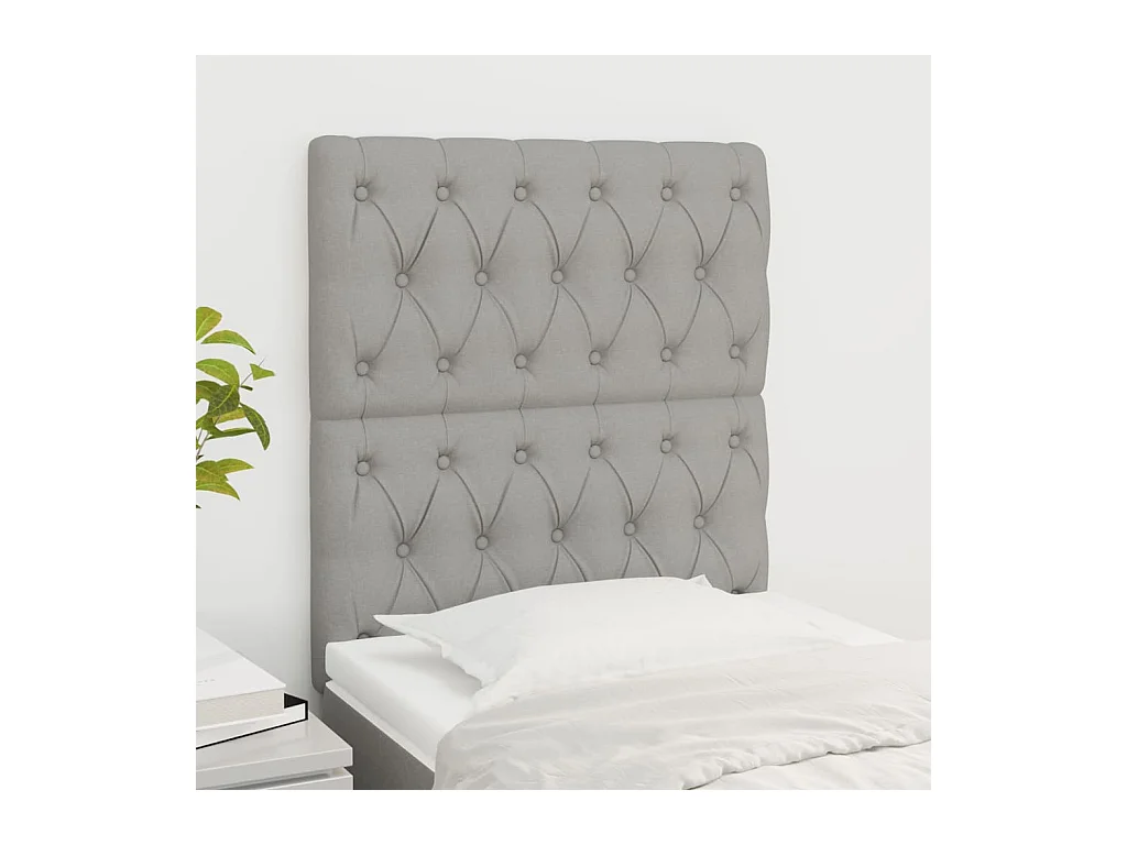 Hoofdborden 2 stuks lichtgrijs 80x7x78/88 cm stof